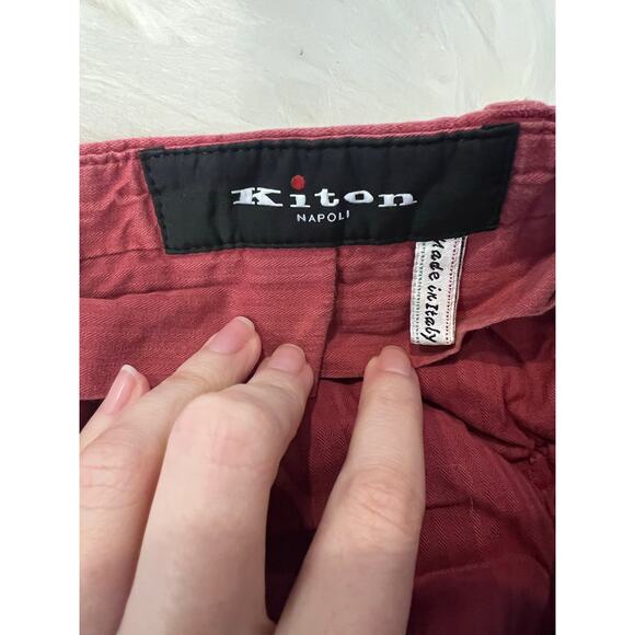 Kiton Napoli Made in Italy Straight Leg Jeans Zipper Fly Red Men's US 36x30 - Picture 5 of 8